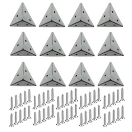TERF® 12 Pcs Heavy Duty 45mm Pyramid Angel Mounting Corner Brace Bracket Joining Fixing Repair Self Support Steel Plates with Fixing Screw