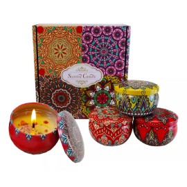 4 Piezas Velas Aromáticas De Cera De Soja Para Aromaterapia