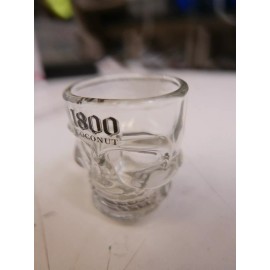 Jose Cuervo 1800 Coconut Tequila Skull Shot Glass - All Glass - Very Cool....NEW