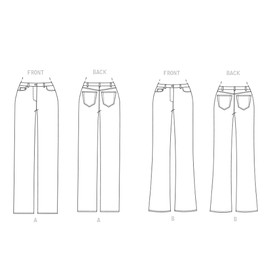 Butterick Misses' Jean, Code B6840 Sewing Pattern Kit, Sizes 8-10-12-14-16, Multicolor