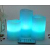 Blue LED Candles Gift Set of 3- Battery Realistic Wax