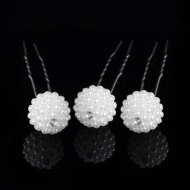 Bead ball hairpin, Hanbok hair ornament, wedding hairpin, updo ornament, U-pin / 비즈볼 뒤꽂이 한복 머리장식 웨딩헤어핀 올림머리장식 U핀