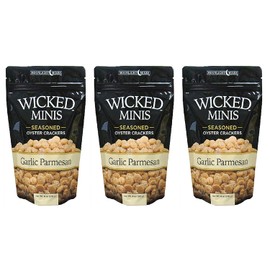 Wicked Mix Premium Seaoned Flavor Garlic Parmesan Soup and Oyster Crackers,3-Pack Of 6 Ounce Bag (Garlic Parmesan, 3-Pack)