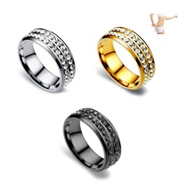 Magnetic Zircon Ring Shaping Cross Full Ring Diamond Magnetic Ring for Women Day Gifts Silver Gold Ring