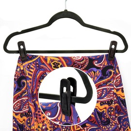 iDopick 30 Pack Velvet Hanger Clips, Non-Slip Velvet Hanger Clips Ideal for Pants, Baby Clothes, Skirts, Dresses, Closet Space-Saving Clothes Hangers Clip for Slim-line Hangers (Black)