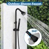 Cinwiny Matte Black Wall Mount Outdoor Shower Kit with Hand