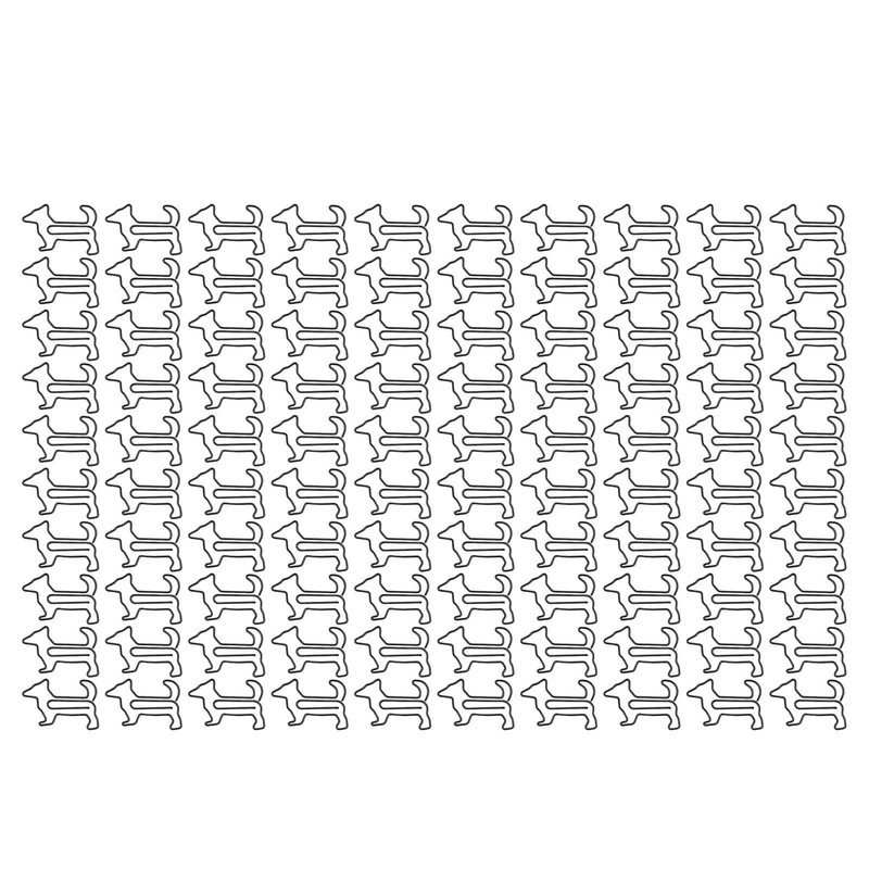 100pcs Dog Shape Paper Clips Creatively Cute Plated Metal Bookmark