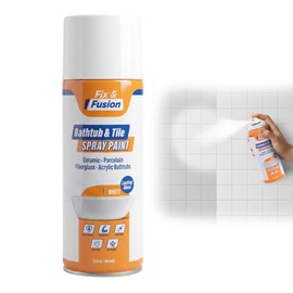 Fix & Fusion Bathtub & Tile Spray Paint, Multi-Surface Coating for Bathroom & Kitchen, High Adhesion, Water-Resistant, for Porcelain, Ceramic, Fiberglass, Countertops & More, White 13.5 oz (Pack of 1)