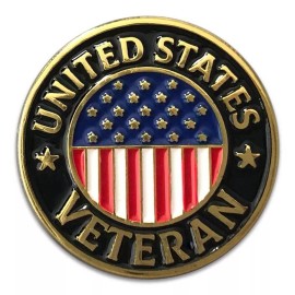 VetFriends.com US Veteran Lapel Pin with American Flag - Military Hat Pins VetFriends.com