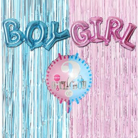 GUOYOU Gender Reveal Party Decoration Set, Multicolor, Unisex, One Size, Natural Rubber & Aluminium Foil, Includes Confetti Balloons, 1.0 count, for Baby Shower & Gender Reveal Party