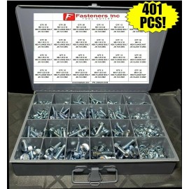 Fasteners Inc. 401 PCS Grade 10.9 Metric J.I.S. Flange Bolt & JIS Flange Nut Assortment Kit - Kit Refill Fasteners Only