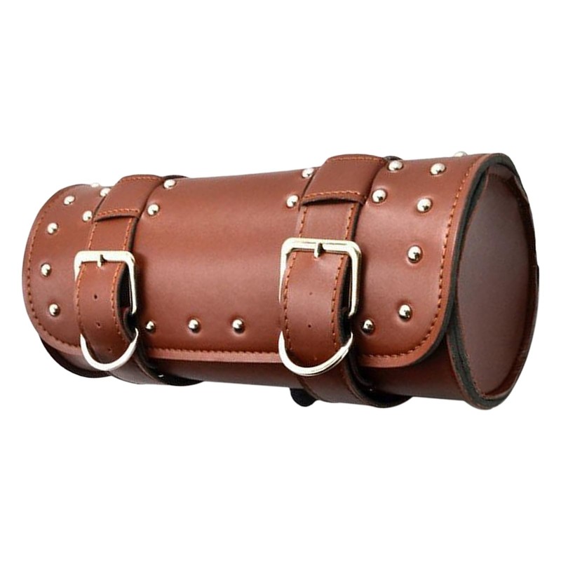 Shkalacar Motorcycle Tool Bag, PU Leather Motorcycle Fork Bag, Saddle
