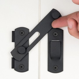 INIRET 3 Packs Barn Door Latches，3.93” x 2.75” Matte Black Stainless Steel barn gate flip Door Latch Bi-fold Door Lock,Sliding Door Gate Latches Antique Lock Wine Cabinet Closet Door Latches