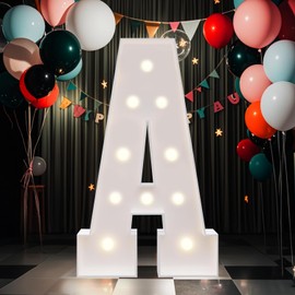 Marquee Letter, 4FT Marquee Light up Numbers,LED Light Up Letter A- DIY Party decorations, elevate your events with marquee letters 4 feet tall, perfect for Party, Birthday, Baby Shower