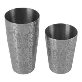 Stainless Steel Cocktail Shaker Engraved Martini Shaker Silver Japanese Mixer Martini Shaker (Bottomless)