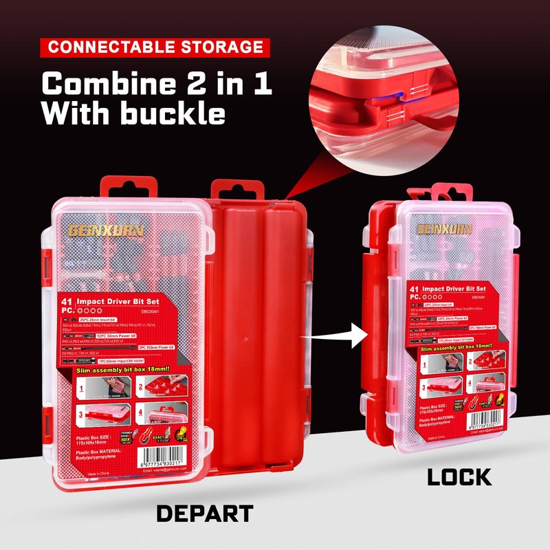 Geinxurn 41pieces Screwdriver Bits Set, Impact Magnetic S2 Steel Multi