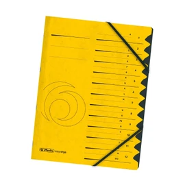 herlitz 10843340 Ordnungsmappe Quality 1-12, A4, gelb, 12 Fächer mit Gummizug, 1 Stück