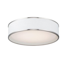 Maxim 10223WLSN I Prime Collection 20 Inch Five-Light LED Ceiling Flush Mount I Satin Nickel Finish with White Fabric Material I Traditional Style Light Fixture I