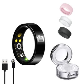 Unijethro Smart Ring for Men Women, Health Tracker NFC Rings, IP68 Waterproof Fitness Ring, Sleep Ring with Charging Case and Ring Protector, Remote Photography, No App Fees (11#)