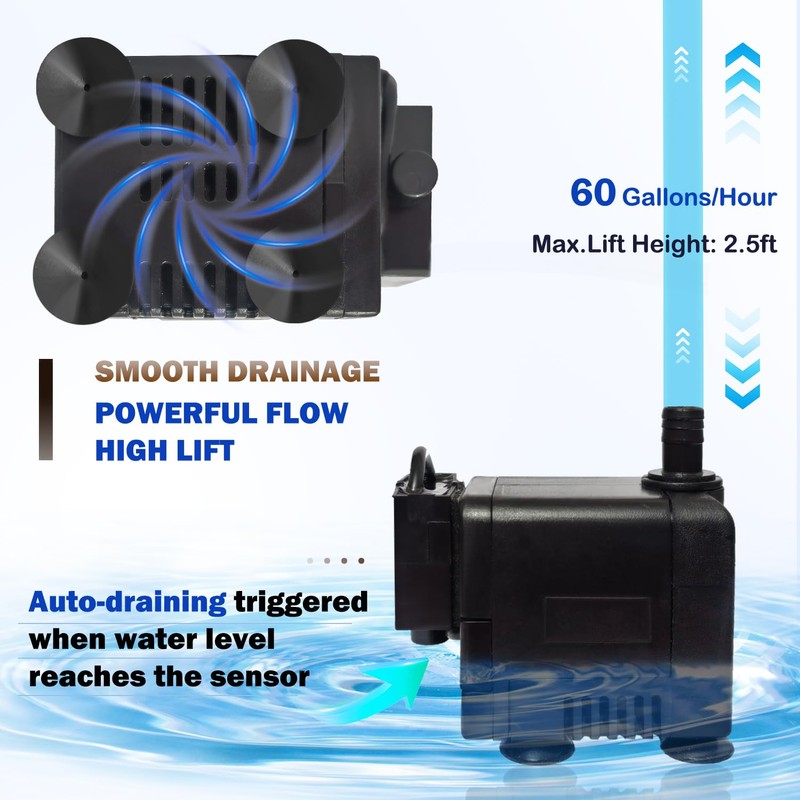 Roamoris Small Pump With Level Sensor 110V Mini Condensate Pump