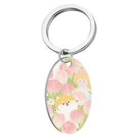 PLwelth Tulip Keychain Flower Keyring for Women Girls Cute Cat Girls Keychain for Car Backpack Wallet Aesthetic Charm Purse Accessory for Flower Lovers Jewelry Gifts for Her Him Birthday Christmas
