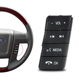 HUSUKU Steering Wheel Audio Control Switch Right Side Compatible with Ford F150 2011-2014 Replace AL3Z-9C888-CA,SW6880, Volume Control Keys Assembly