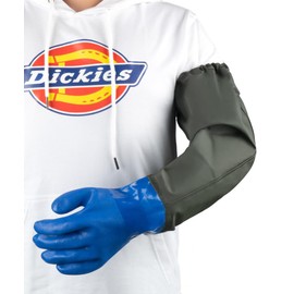 Roysmart Long Pond Gloves, Waterproof Resistant to Acidic and Alkaline Solutions, PU Gloves, Sandblasting, Resistant to Acids and Alkalines, Blue