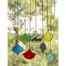 HAOSUM Suncatchers Set of 7 Multicoloured Stained Glass Window Hangings Ornament Sets Handmade for Home, Garden, Patio and Party Decoration