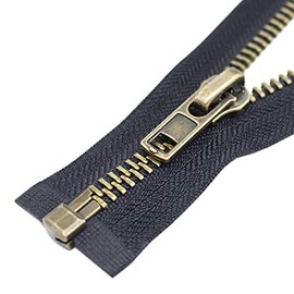 YaHoGa #8 - chamarra separadora de latón envejecido de 16 pulgadas, cierre de metal, cremalleras de metal resistentes para chaquetas, abrigos de costura, manualidades (16 pulgadas, antilatón)