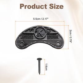 HARFINGTON 40pcs Heel Plates Heel Taps Rubber Repair Pad Replacement Set Middle Size with 160pcs 16mm Screws for Various Leather Shoe Repair, Black