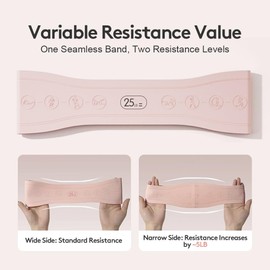 2 in 1 Resistance Band with Dual Resistance Level, Heavy Duty Booty Band, Non-Slip Elastic Exercise Loop Bands, Engraved Workout Guide Bands for Physical Therapy Yoga Pilates HIPS Glutes