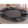 Pangzi Solid Flannel Plush Bedding Fitted Sheet,Velvety Soft Heavyweight Non-Slip