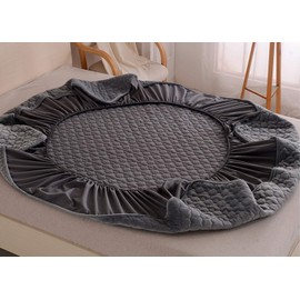 Pangzi Solid Flannel Plush Bedding Fitted Sheet,Velvety Soft Heavyweight Non-Slip Protective Cover for Bed Mattress (California King, Gray)