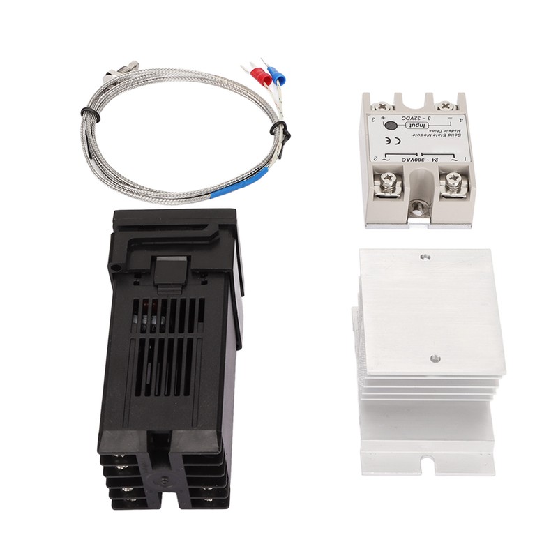 Farm Temperature Control Set 100‑240V Thermostat Type K Thermocouple Heatsink