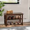 Pipishell Bamboo Shoe Rack Bench, 3 Tier Sturdy Shoe Bench,