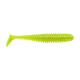 Berkley PowerBait Saltwater Power Swimmer Fishing Bait, Chartreuse Silver Flash, 3.3in, Irresistible Scent and Flavor, Large Thumping Paddletail Action, Ideal for Bass, Musky, Panfish and More