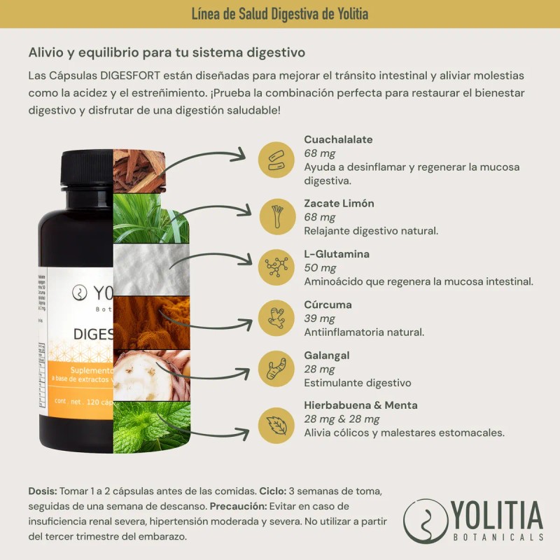 Yolitia Digesfort | Digestión, Acidez, Regeneración Gástrica