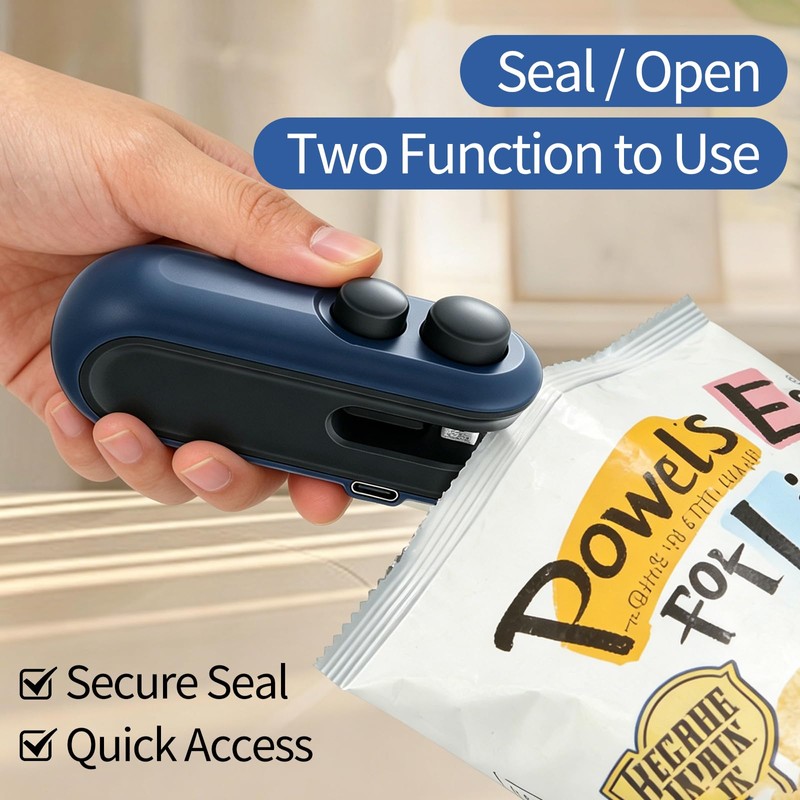 Mini Bag Sealer, 2 in 1 Heat Sealers with Cutter