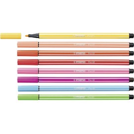 STABILO Pen 68 Premium Fibre Tip Pen Set of 8 - Spring Tones, Multicolor