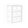 Gonice Small 3 Drawer Storage Organizer, White Plastic Drawer Storage,