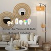 Boho Floor Lamp, Rattan Floor Lamp with Shelf, Bohemian Bamboo