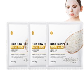 Hppsctink 3pcs Reis-Maske, Anti-Falten-Maske aus Reis, Nährende & feuchtigkeitsspendende Soft Skin, Verbesserte Gesichtshaut, facial mask