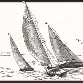 CONCORD WALLCOVERINGS ™ Vintage Ocean Wallpaper Border Featuring Boats Seagulls Sea, Colors Black and White, Size 9 Inches by 15 Feet HU6131B