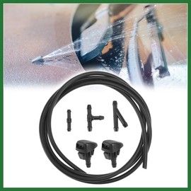 Motoforti Front Windshield Washer Nozzles Kit with 2 Meters Windshield Washer Hose and 3 Connectors KD45-67-510 for Mazda 3 5 6 CX-3 CX-5 CX-7 CX-9 Long-lasting