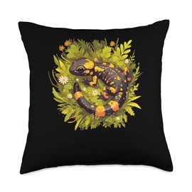 Salamanders Fire Salamander Throw Pillow
