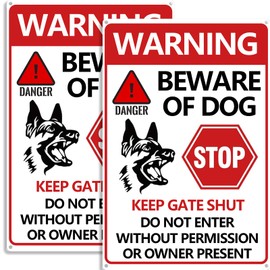 Beware of Dog Sign Warning Tin Signs Beware of Dog Signs for Fence Keep Gate Shut 7.9'' x 11.8'' Beware of the Dogs Sign Outdoor Gate Rust Weatherproof for Fence Door