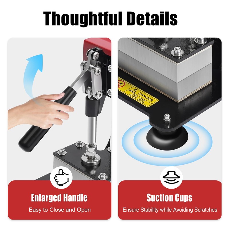 Manual Heat Press Machine, 700w 110v Portable Double Heat Press