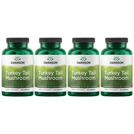 Swanson Turkey Tail Mushroom - Herbal Supplement Promoting Immune System & Cellular Health - Natural Formula Promoting Liver Function & Defense - (120 Capsules, 500 mg) 4 Pack