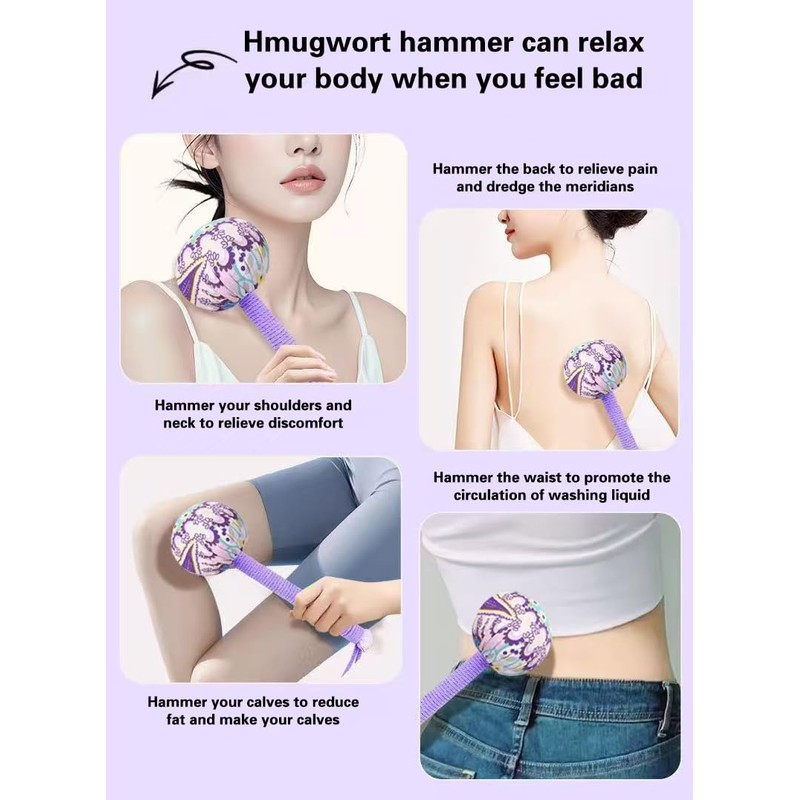 Manual Wormwood Massage Hammer for Back Pain Relief - 12.5