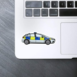 Medium 100mm 'UK Police Car' Permanent Sticker Decal for Cars/Windows/Bins/Walls etc (DW00079701)